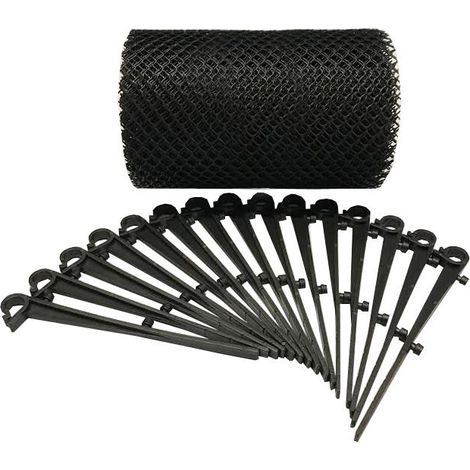 Gutter Protection Mesh Guard with 15 Fixing Clips (6m x 17.5cm) (1/5)
