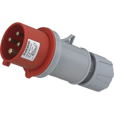 Fiche industrielle mobile droite IP44 - 3P+T - 32A - 400V AC - Eur'Ohm