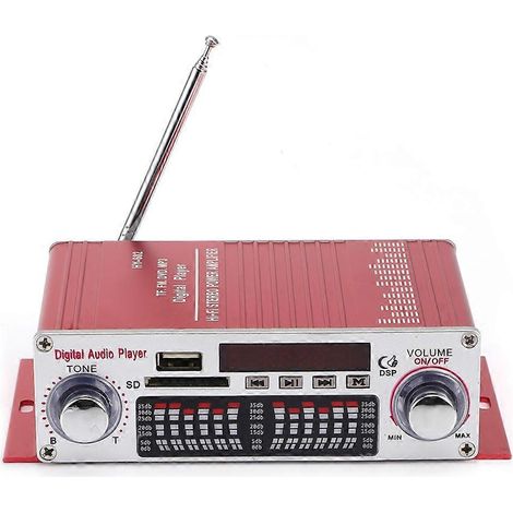 Mini amplificateur audio Hi-Fi 12 V pour moto et voiture avec radio USB et télécommande