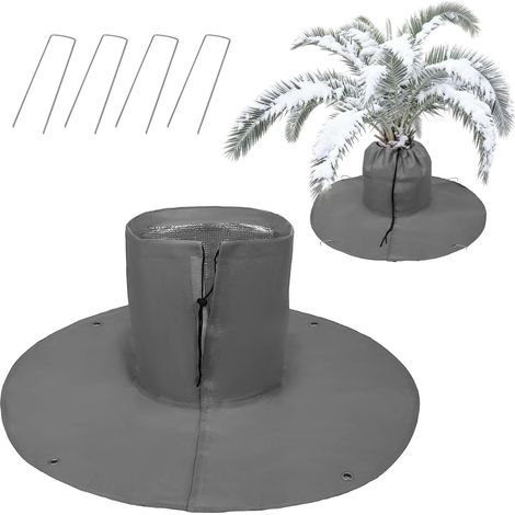 Protection Palmier Hiver, Voile d’hivernage pour Plantes Extérieur, Housse d’hivernage pour Les Racines de Palmier, 3 Couches Isolantes, pour Plantes Jusqu’à 36 cm de Diamètre, Ø 95 cm (Gris) (1/5)