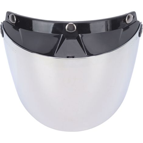 Eosnow Motorradhelm-Linse, Metallknopf, abnehmbarer UV-Schutz, verstellbares Motorrad-Visier, Silber