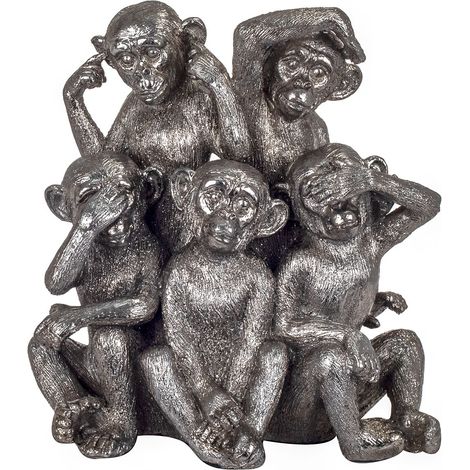 Signes Grimalt Figures de figures mono  Mono Animals Silver 15X22X23CM 17507
