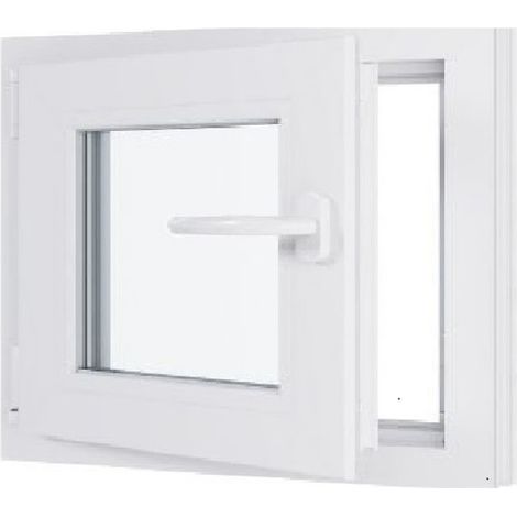 Finestra in PVC - Triplo vetro - Bianco - 900 mmx900 mm cm