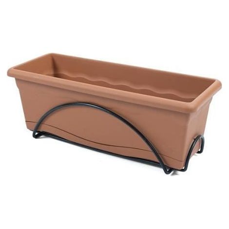 Vaso da Balcone con Piatto Plastiken Terracotta polipropilene 50 x 20 cm (1/2)