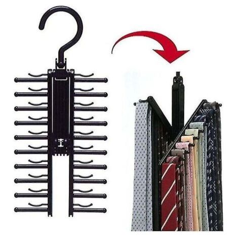 Creative 360 ​​Degree Rotating Tie Rack for 20 Ties, Closet Organizer Ties, Belts, Scarves, Non-Slip Holder (1/4)