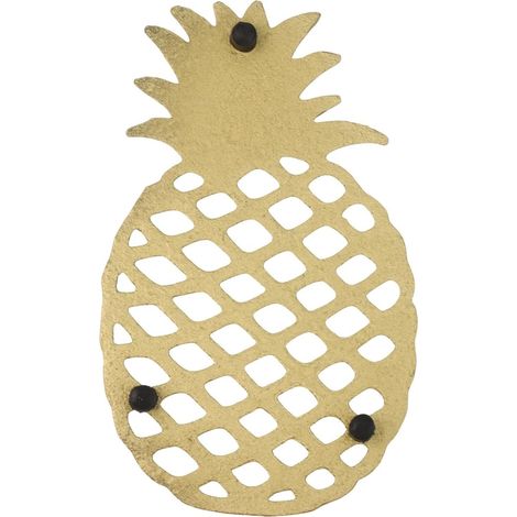 Dessous de plat en fonte, 21 cm, forme ananas, isolant thermique (1/5)