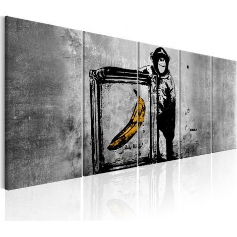 Tableau Imprimé "Banksy - Monkey with Frame" 80 x 200 cm (1/2)