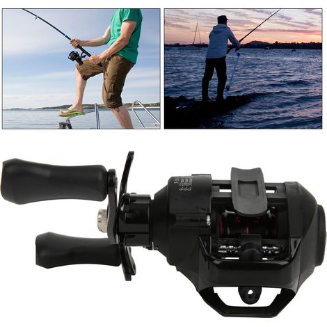 Moulinet de Pêche Gaucher BF2000 en Métal Alliage avec Frein Magnétique 12+1 Roulements et Corps Technique en Plastique Noir
