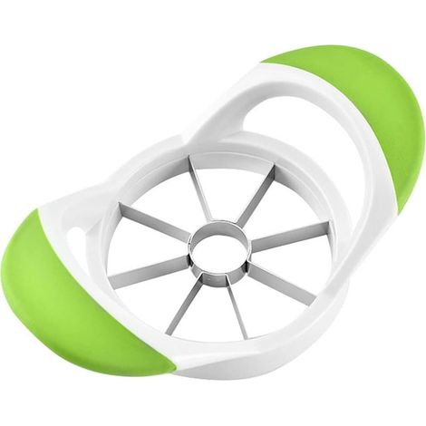 Coupe-Pomme, Coupe-fruits, Acier Inoxydable/ABS Plastique, 8 Tranches, Vert, 18 x 10,5 x 5,5 cm