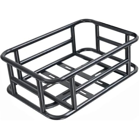 1 Panier de vélo arrière, métal noir, résistant à l'eau, montage facile, pour courses et balades adultes (1/5)