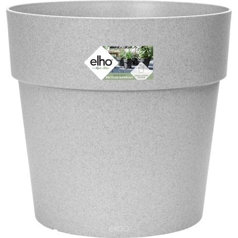 Elho Vibia Straight Round 30 - Vaso per Esterno - Ø 29.3 x H 28.0 cm - Grigio/Living Concrete (1/5)