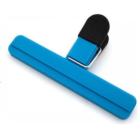 Verschluss für Lebensmittelbeutel, 3 Stück Lebensmittelverschlussclips, Plastikbeutelclips zum Verschließen von Küchensnacks und zum Öffnen von Beuteln (15,2 cm, blau) (1/4)