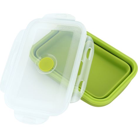 Silikon-Lunchbox für Schüler, faltbare Silikon-Lunchbox, Lebensmittelaufbewahrungsbehälter-Set (800 ml) (1/5)