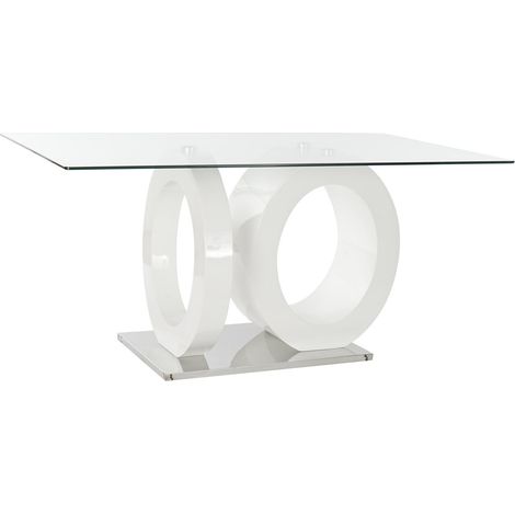 Mesa Comedor Cristal Mdf 160X90X75 Blanco MB182789 (1/5)