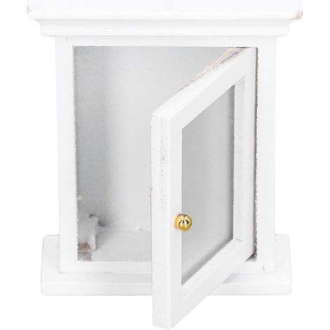 Armoire à miroir blanche miniature pour maison de poupée, meuble de salle de bain miniature à miroir blanc pour maison de poupée à l'échelle 1:12 (1/5)