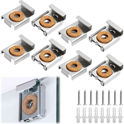 CCYKXA 8-teiliges Spiegelhalterungsset, Wandspiegelbefestigung, Wandspiegelaufsatz, Spiegelbefestigung, zum Aufhängen und Befestigen von Spiegeln oder Glas, für Badezimmer, Toilette, Wohnzimmer.