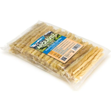 ARQUIVET Natural Snacks - Stick a spirale in pelle bovina - Snack in pelle per cani - Snack naturali per cani - Delizie, dolci, premi e ricompense per cani - 12 cm (sacchetto 100 unità) (1/5)