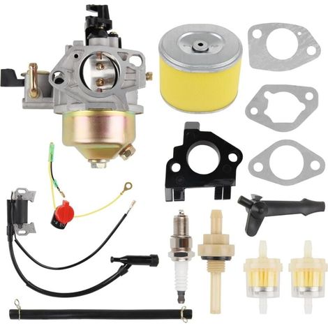 Kit di sostituzione del carburatore per tosaerba GX340 con bobina di accensione per Honda GX390, GX 390, GX 340 13 CV, 11 CV, GX340U1, GX340R1, GX340K1, WT40XK1, WT40XK2, sostituisce il pezzo n. 16100 (1/5)