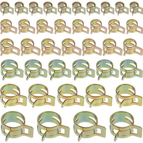 60 Stück Schlauchschellen mit Federclip, verstellbare Schlauchschellen mit Federclip, 6 Größen zur Befestigung von flexiblen Schläuchen und Leitungen