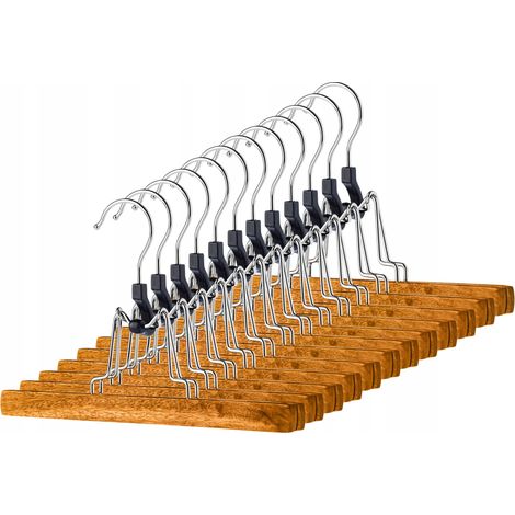 KADAX Hosenbügel aus Holz, Kleiderbügel für Kleidung, Hosen, Rock, Hosenspanner, Rockbügel, Rockspan