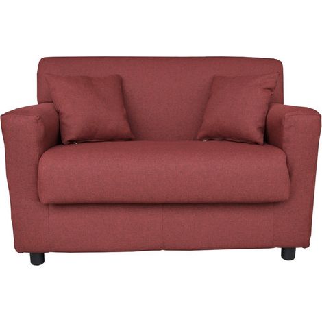 Divano 2 posti Bordeaux - tessuto sfoderabile 124 cm BOLOGNA (1/3)