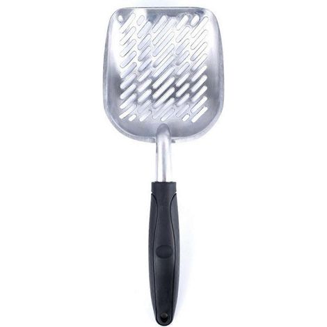 Pelle à litière pour chat, bac à litière en métal résistant, filtre avec pelle profonde et poignée ergonomique, en aluminium massif, format surdimensionné (1/4)
