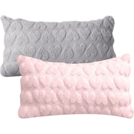 Housses de coussin décoratives « Amour » pour la Saint-Valentin, 45 x 45 cm, lot de 2, douces et moelleuses, style champêtre, pour la décoration de votre maison pendant les fêtes de printemps. (1/5)