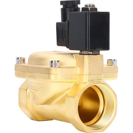Électrovanne laiton G1-1/2 pouce normalement fermée 2 positions 2 voies à membrane pilote haute pression 220V (1/5)