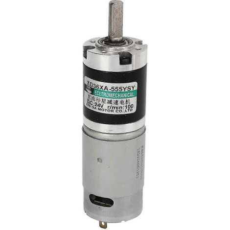 Moteur à engrenages DC 24V 100tr/min, micro-réducteur en cuivre pur, vitesse lente réglable pour équipement automobile, moteur compact fiable. (1/4)