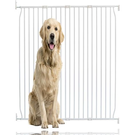 Bettacare Extra Tall Eco Screw Fit Pet Gate, White, 130cm - 140cm, Extra Tall Gate 100cm in Height, Screw Fitted Dog Gate