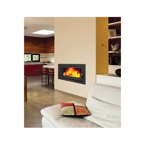 Azura Home Design – Insert cheminée à bois 21 kW – Système double combustion – Intérieur en vermiculite – Sortie de fumée 200mm – Poids 115kg (1/5)