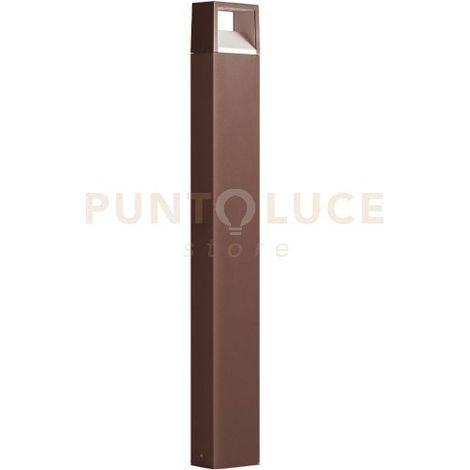 Paletto luminoso GES1162 in alluminio pressofuso 9W LED, CCT Switch 3000K/4000K/6500K, IP54, finitura marrone - Gealuce