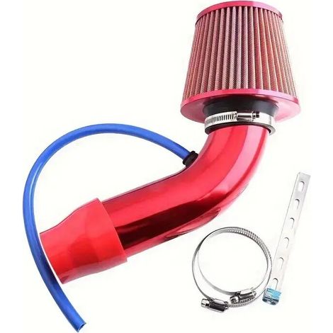 Kit de conversion de filtre à air automobile monobloc, élément filtrant en aluminium de 76 mm, kit de capteur de filtre d'admission d'air froid (1/5)
