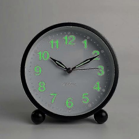 Réveil silencieux - Réveil factice sans tic-tac et avec lumière douce - Design rond et épuré (1/3)
