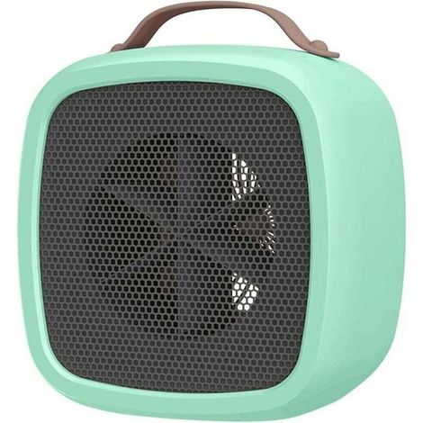 Heizlüfter， Kleine tragbare Elektroheizung, Badezimmer-Heizlüfter Mini-Keramik-Heizlüfter Raumheizung für Büroraumheizung 400 W – 10 × 14 × 14 cm (Grün) (1/5)