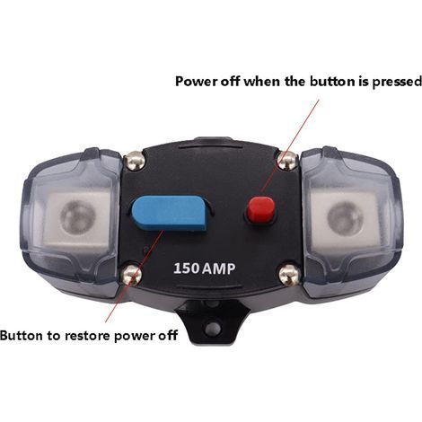 Disjoncteur de voiture, DC 12-48 V, calibre 0 ou 4, protection de réinitialisation automatique du fusible, bouton de réinit (1/3)