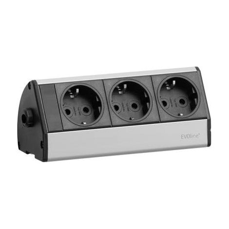 EVOline 93000393 Multipresa Nero, Argento Schuko 1 pz. (1/2)