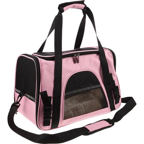 Sac de Transport Chat Rose, Sac à Main Bandoulière Démontable Lavable Pliable pour Chat Chaton Petit Chien Lapin Animal
