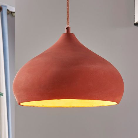 [GEBRAUCHT] B-Ware Lindby Pendelleuchte Fiona Hängeleuchte LED E27 terracottafarben Leuchte (1/2)