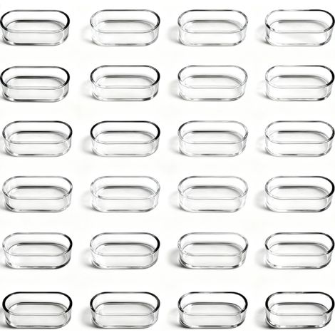 Couvre-pieds Chaise - Silicone Transparent Ovale - 15 x 30 mm - Pour Protection Sol et Meuble - 24 Pièces