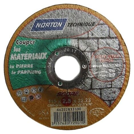 Meule de tronçonnage matériaux à moyeu déporté 115x2.5x22.2