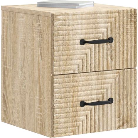 Maison Exclusive - Mobiletto da notte a muro 2 pcs Rovere Sonoma 34,5 x 33 x 40 cm