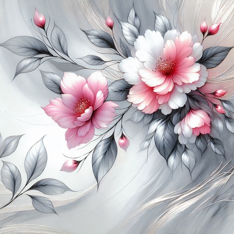 Papier peint panoramique - Fleurs - 130 cm x 130 cm (1/2)
