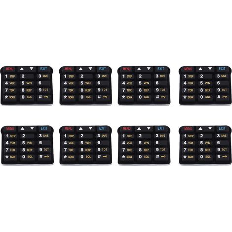 Lot de 8 Claviers Numériques de Remplacement pour Radio Bidirectionnelle UV9R Plus, Clavier Numérique en Silicone, Remplacement sans Couture Original pour Appareils D'interphone (1/5)