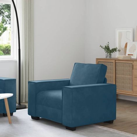 vidaXL Fauteuil canapé bleu 100x78x84 cm velours
