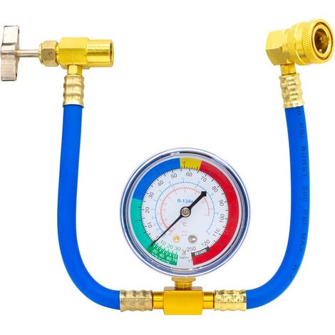 Manguera con manómetro recarga refrigerante R134A aire acondicionado Entrada 1/2"