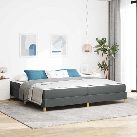 Boxspringbett Dunkelgrau und Braun 200 x 200 cm vidaXL (1/5)