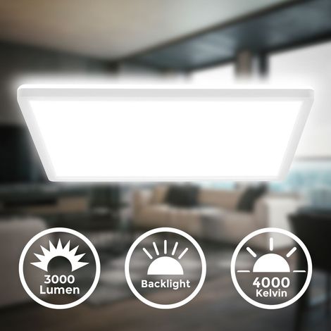 LED Panel 42x42 cm - 22W, 3000lm, flach, backlight, neutralweiß, weiß