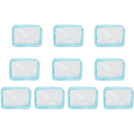 Set mit 10 transparenten Kosmetiktaschen mit großem Fassungsvermögen, Reiseaufbewahrungstaschen für Haaraccessoires, Schulbedarf, Schreibwaren (1/5)
