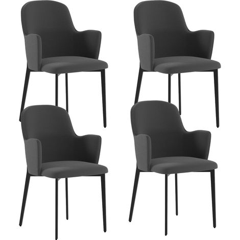 Set 4 Sedie Sophia 53,5x62,5x80 cm in Tessuto Easy-Clean Grigio Scuro (1/5)